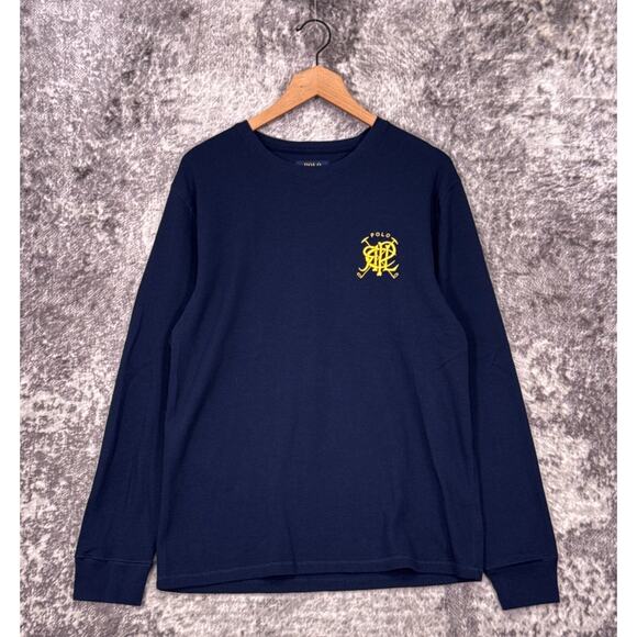 Polo by Ralph Lauren Other - Polo Ralph Lauren Shirt Large Mens Monogram Waffle Thermal Blue Long Sleeve